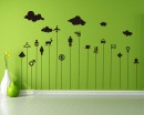 Cartoon Stuff under Clouds Nursery  Sticker